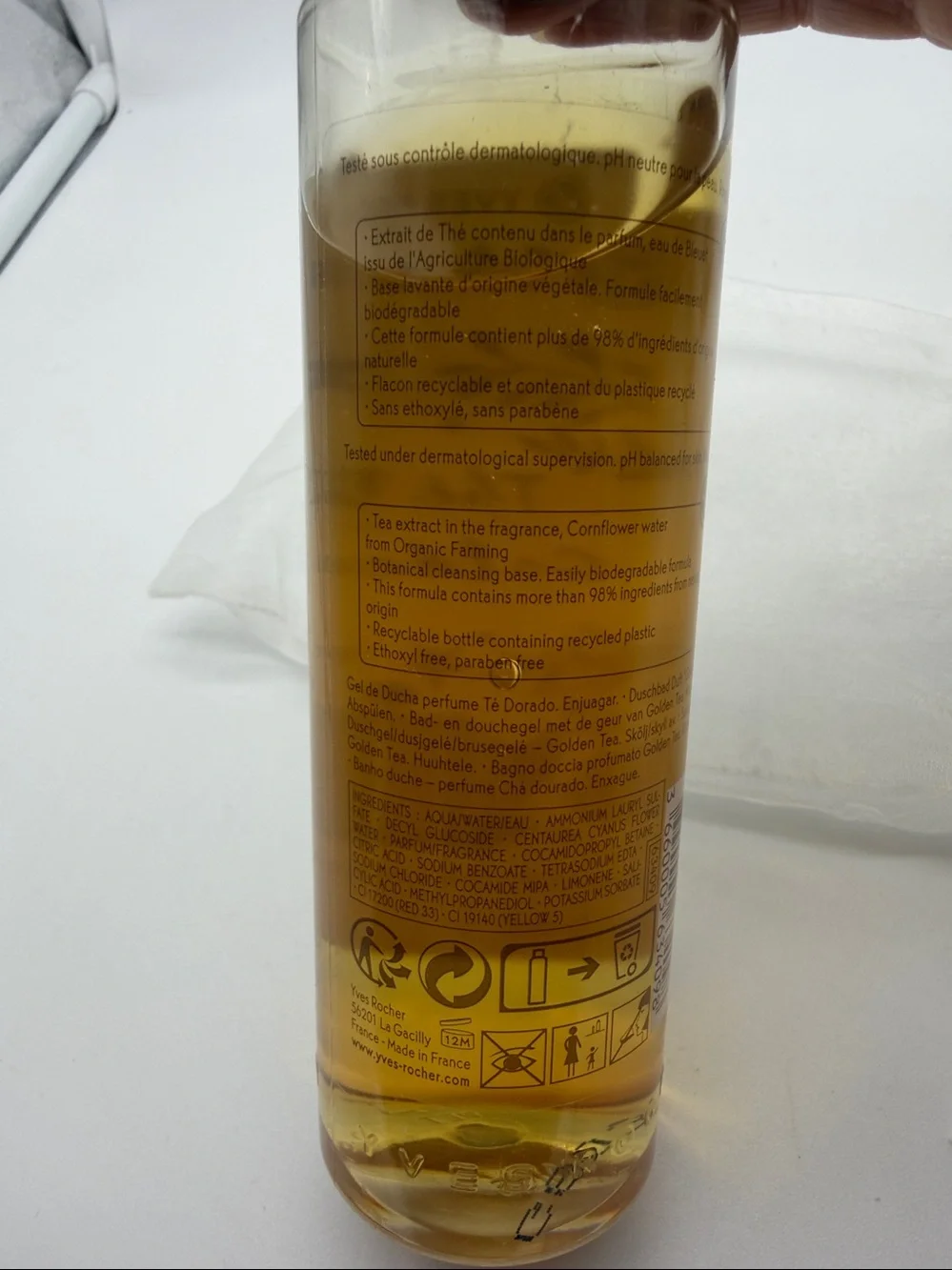 New Yves Rocher Thé Doré Golden Tea Hand Soap, Hand Cream, & Bath/Shower Gel Set